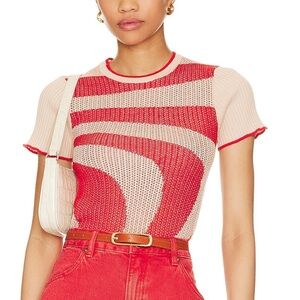 Autumn Cashmere Latte and Apple Knit Tee